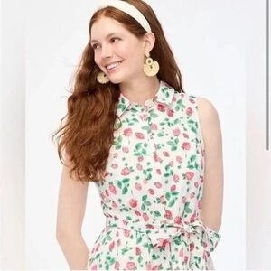 J.Crew Strawberry Floral Sleeveless Maxi/Midi Dress with Belt